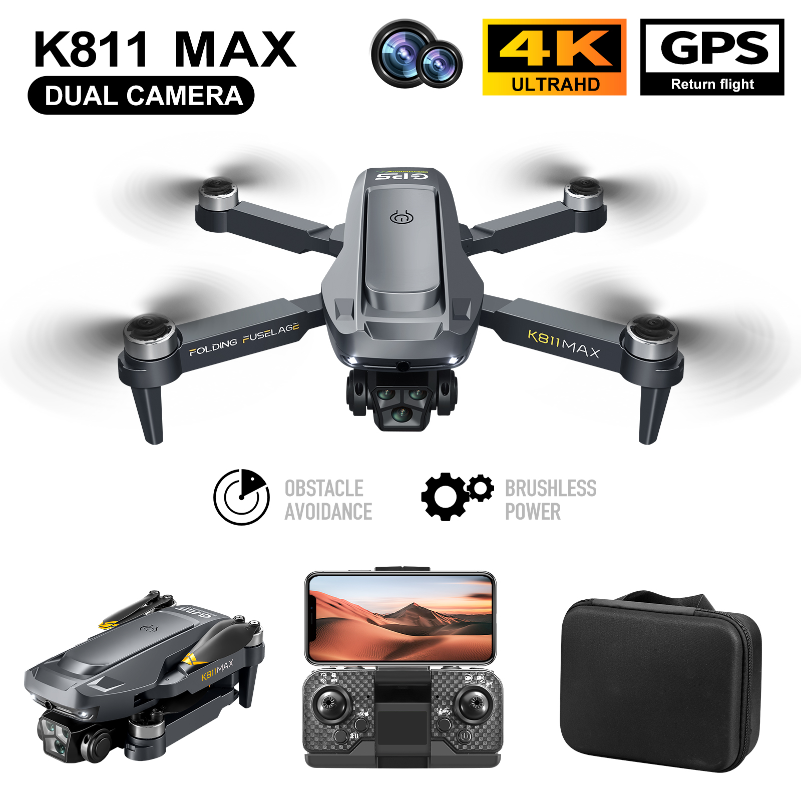 K811MAX Quadcopter Drone: Brus - Drone Lidar のレビューと価格